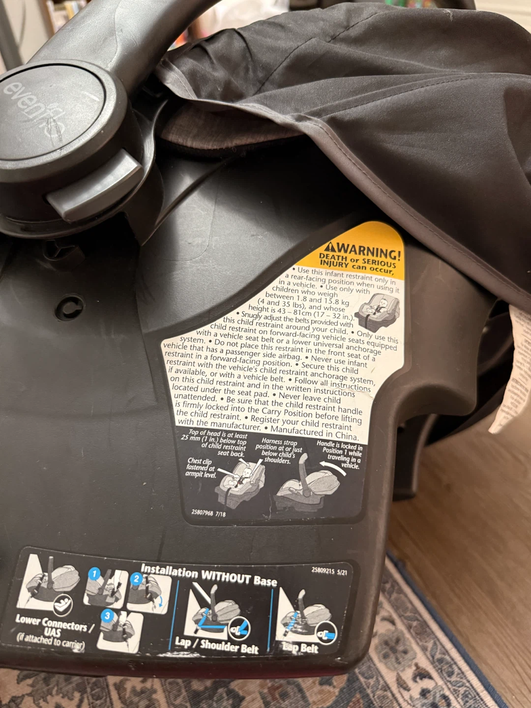 Evenflo infant car seat - photo 4
