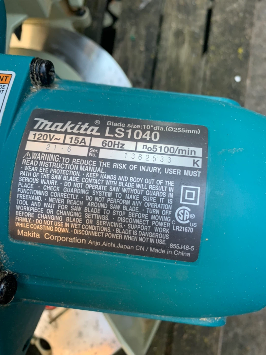 Makita LS1040 Miter Saw 10 inch - photo 5