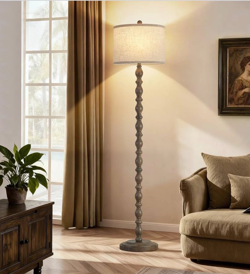 Vintage Style Floor Lamp with Drum Shade - photo 5