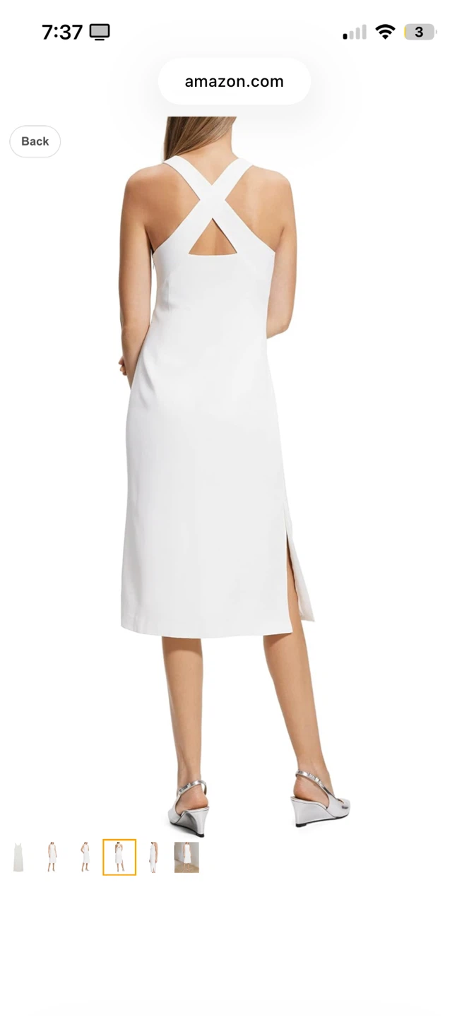 Theory Women's X-Back Midi Dress White Size 2 - photo 2