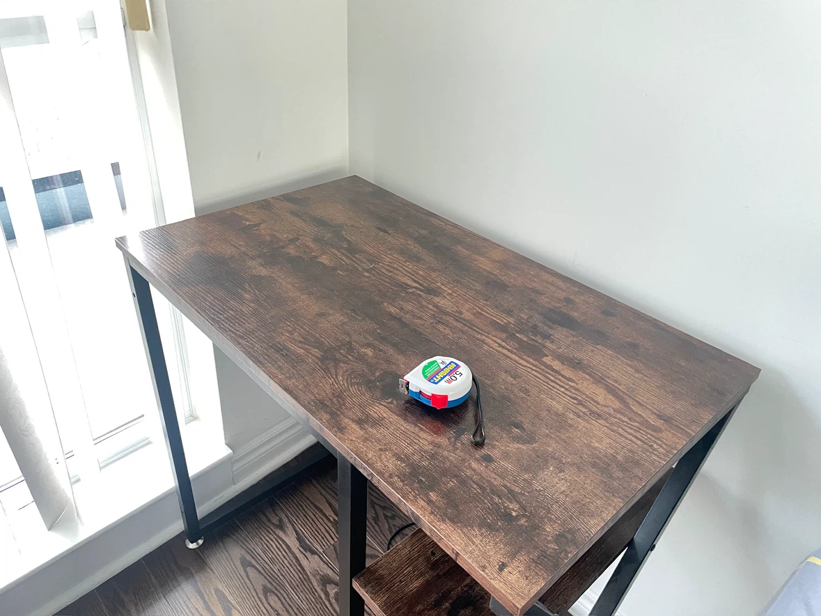 Rustic Wood and Metal Desk with Shelves - photo 2