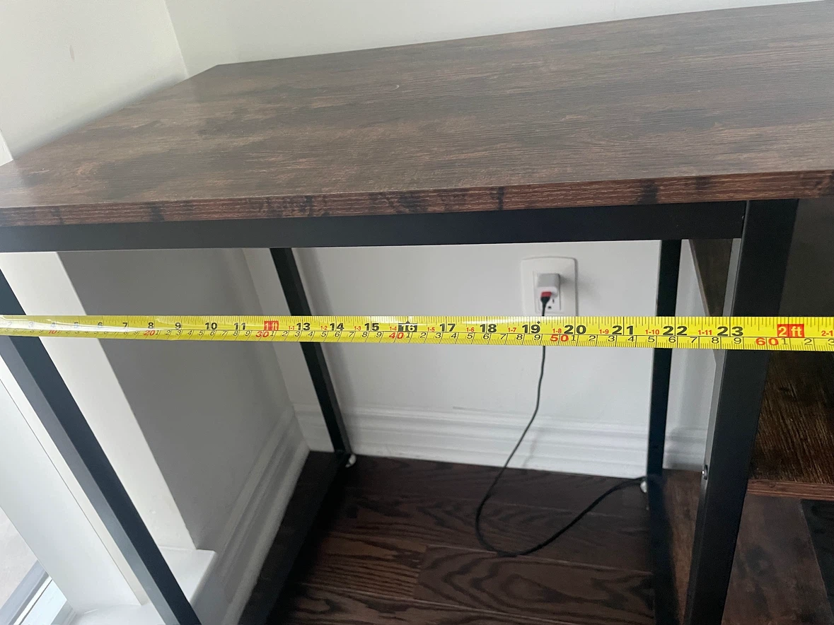 Rustic Wood and Metal Desk with Shelves - photo 3