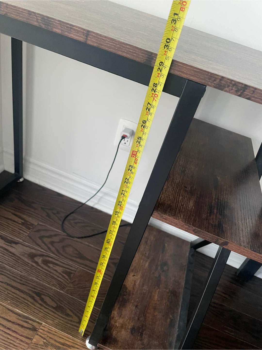 Rustic Wood and Metal Desk with Shelves - photo 4