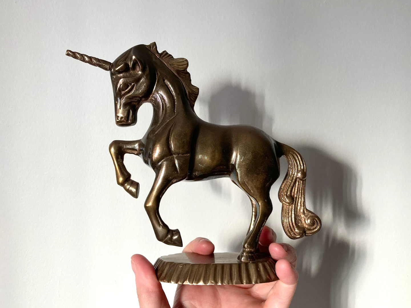 Vintage Solid Brass Unicorn Figurine - Mid Century Decor