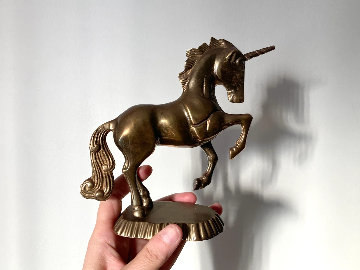 Vintage Solid Brass Unicorn Figurine - Mid Century Decor - photo 3