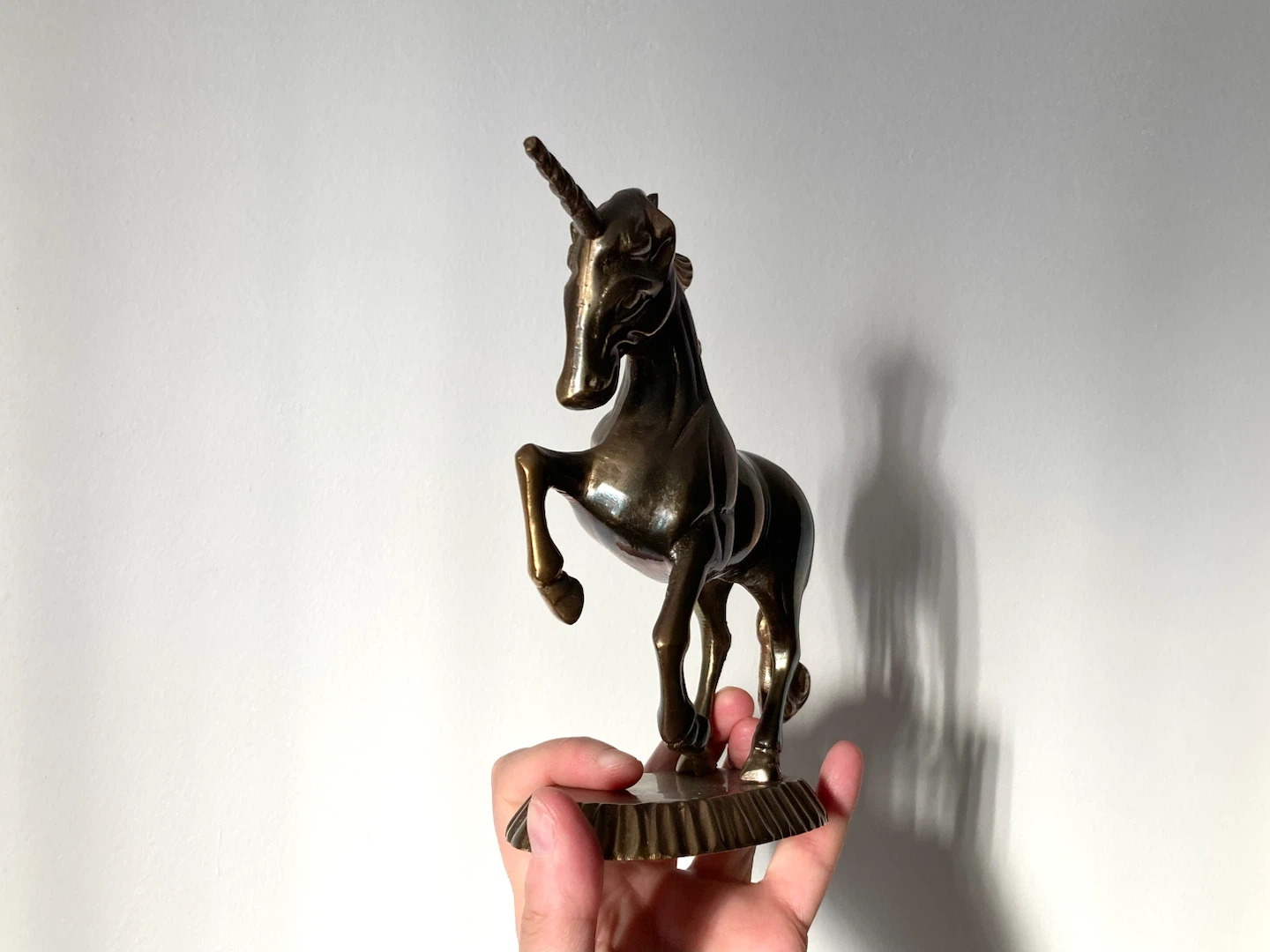 Vintage Solid Brass Unicorn Figurine - Mid Century Decor - photo 4