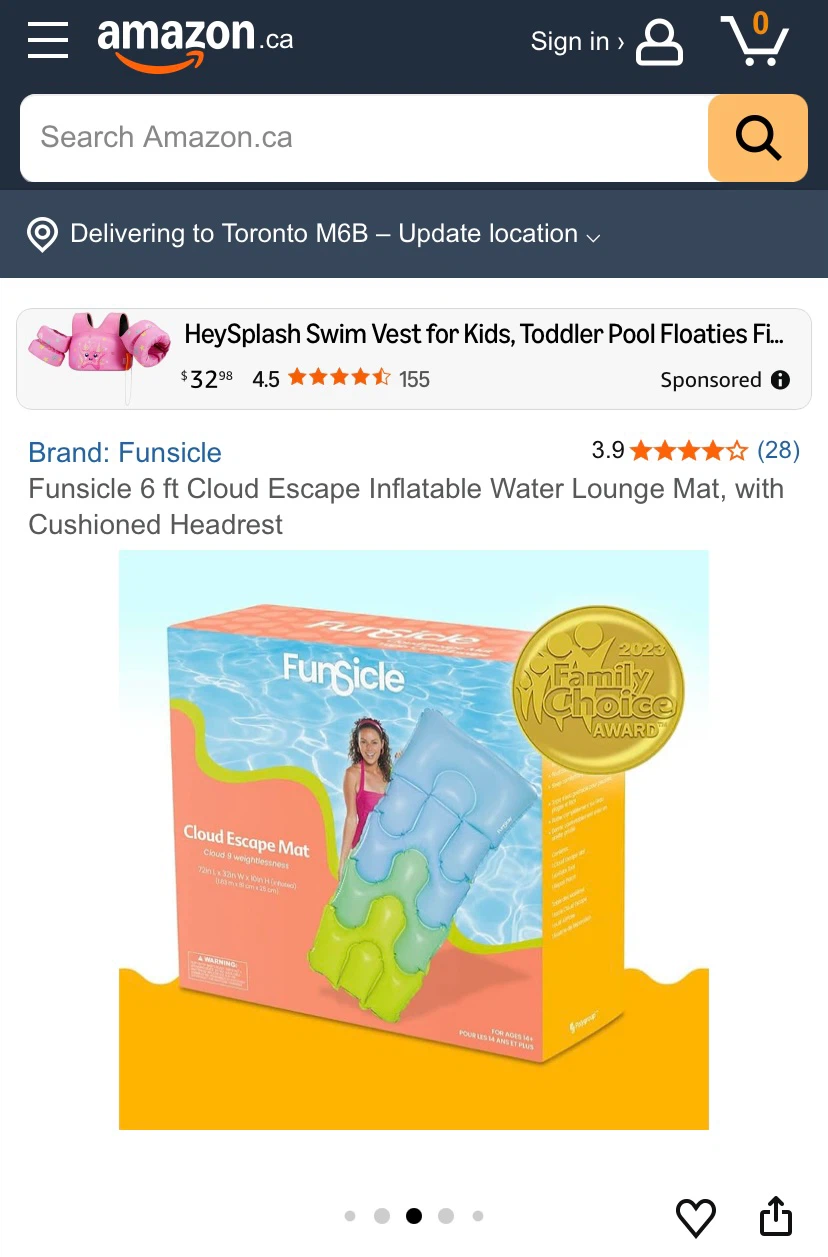 Funsicle 6 ft Cloud Escape Inflatable Water Lounge Mat - photo 3