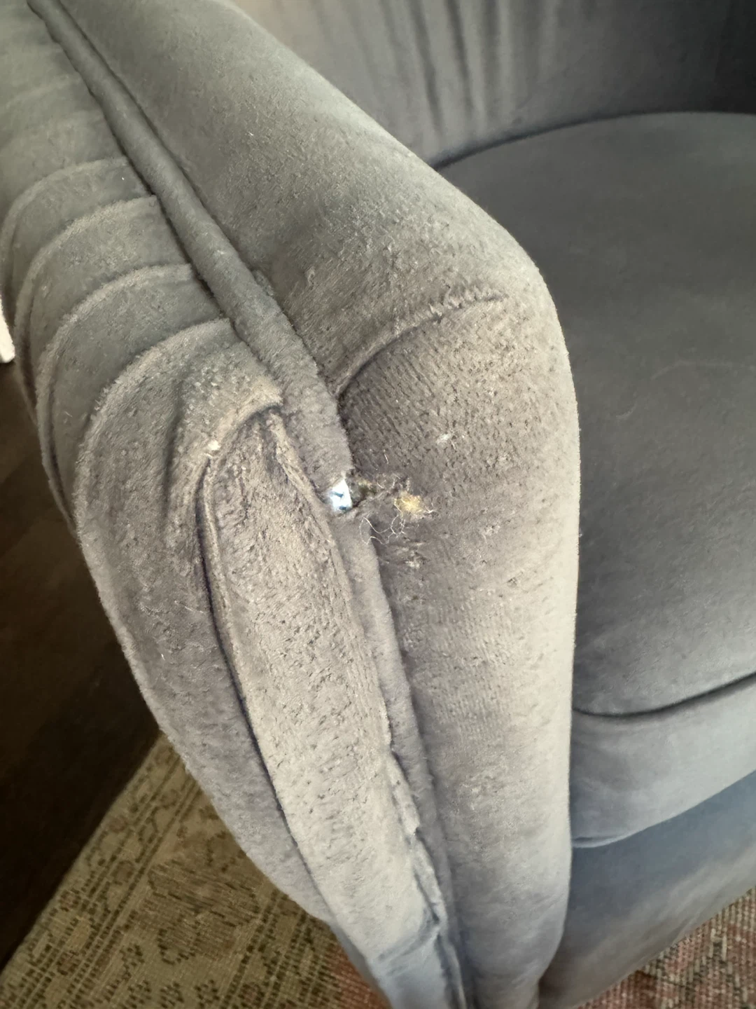 Grey Velvet Barrel Chair - photo 4