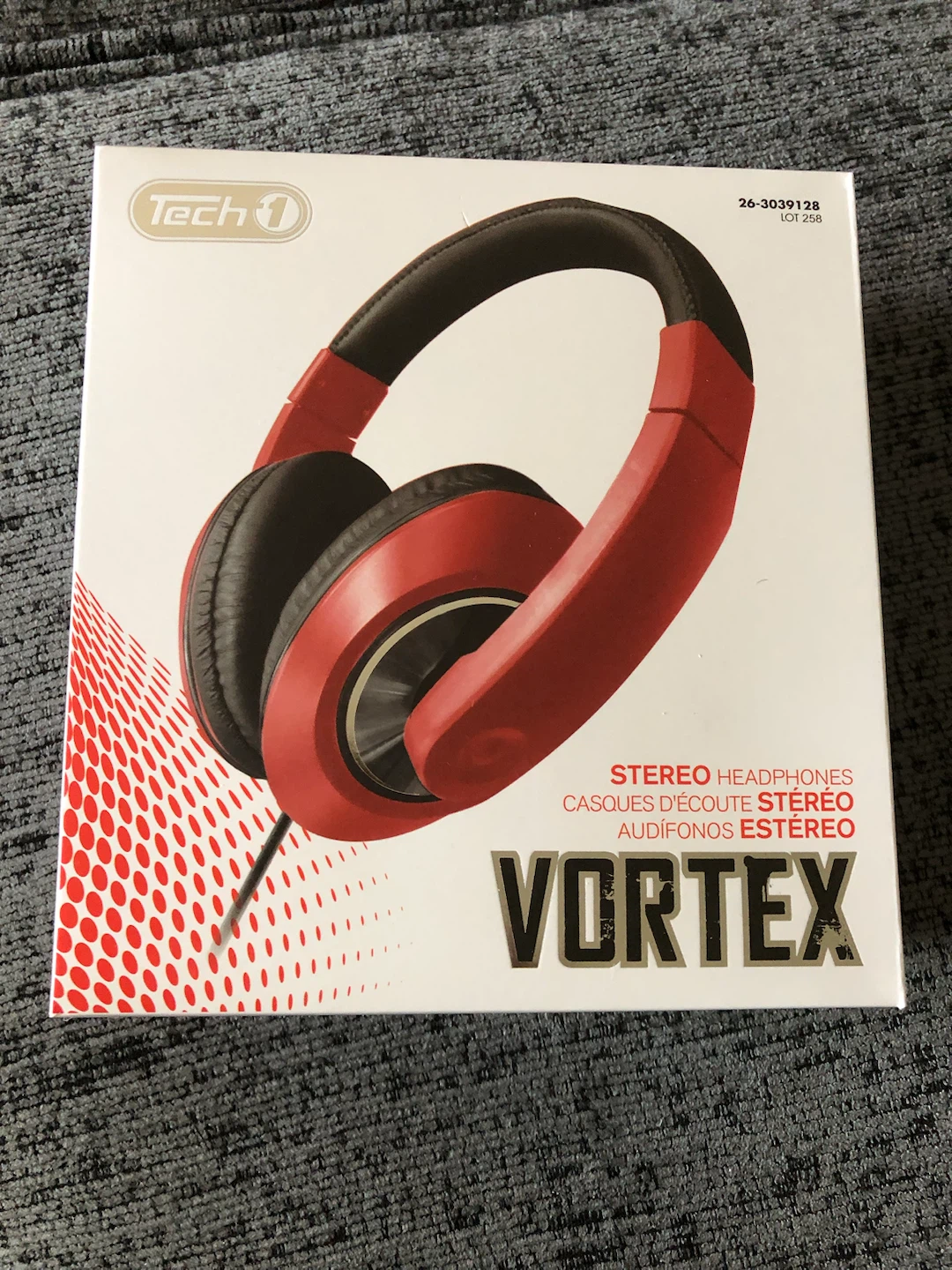 Tech 1 Vortex Stereo Headphones - Red