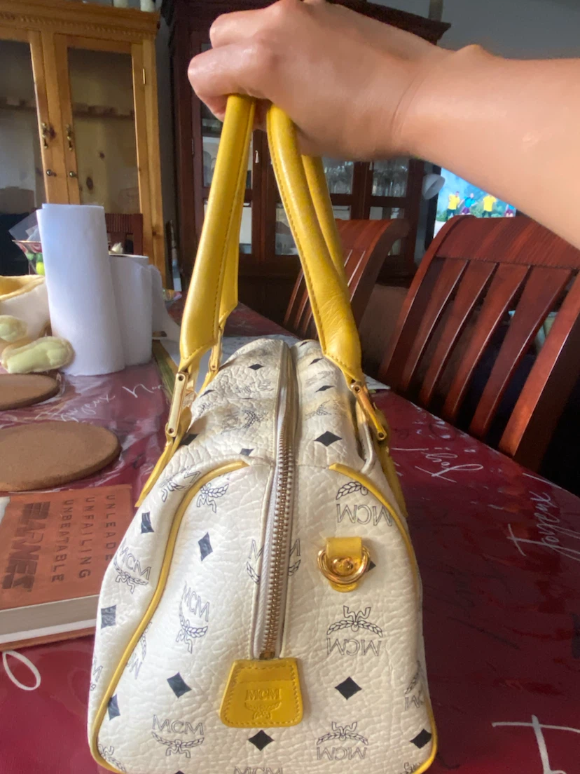 MCM Boston Bag - White/Yellow Monogram - photo 4