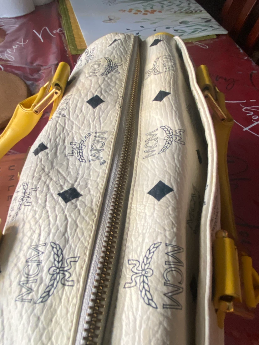 MCM Boston Bag - White/Yellow Monogram - photo 5