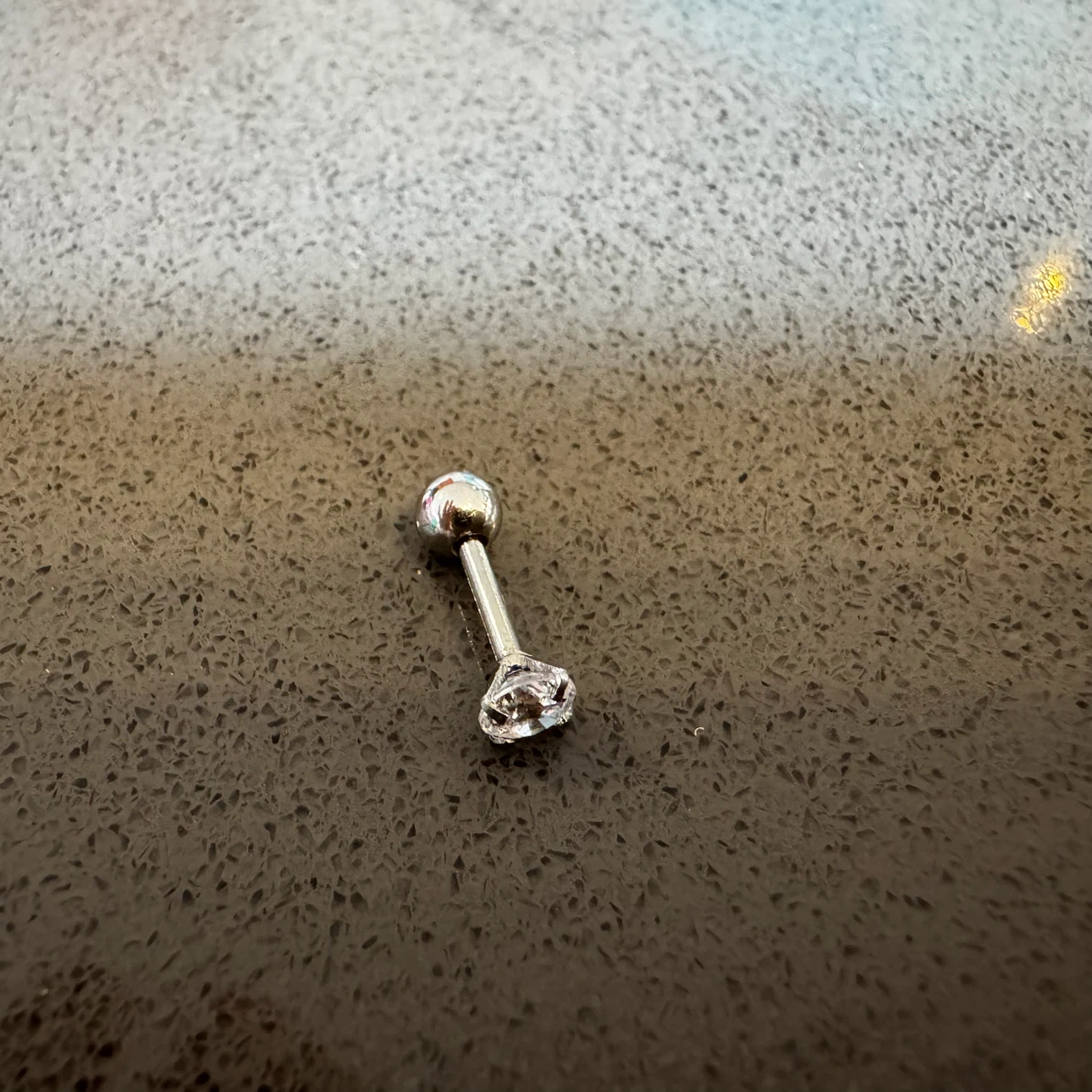 Surgical steel ball back stud white CZ - photo 3