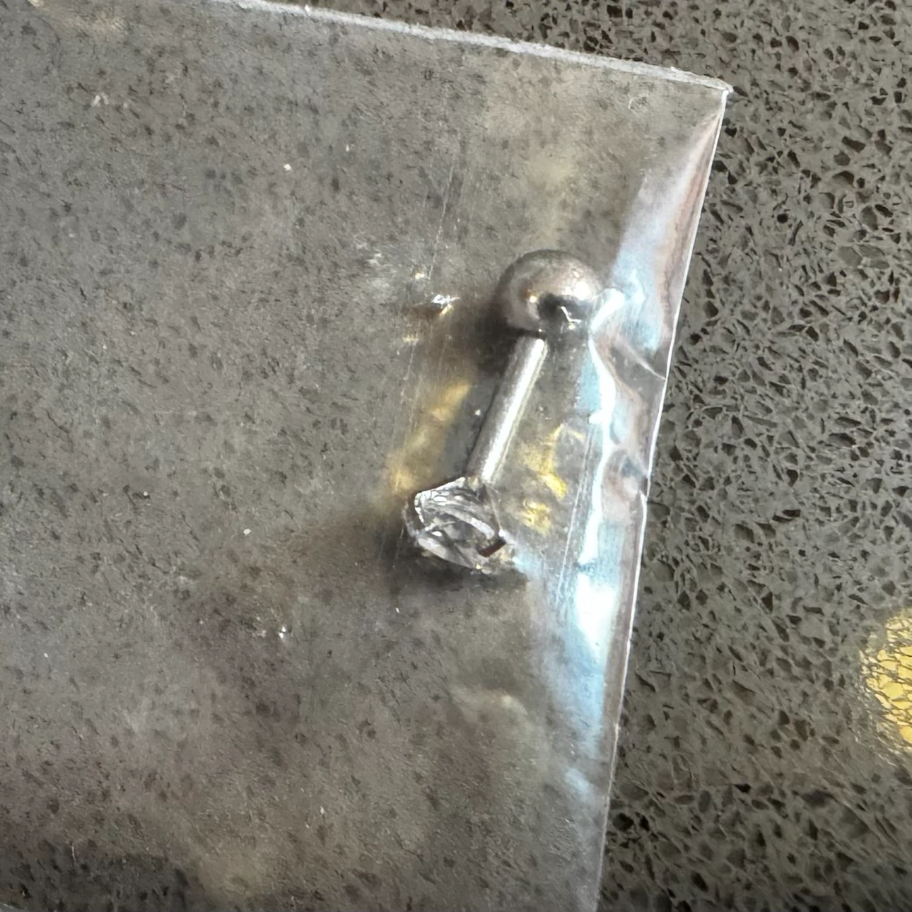 Surgical steel ball back stud white CZ - photo 4