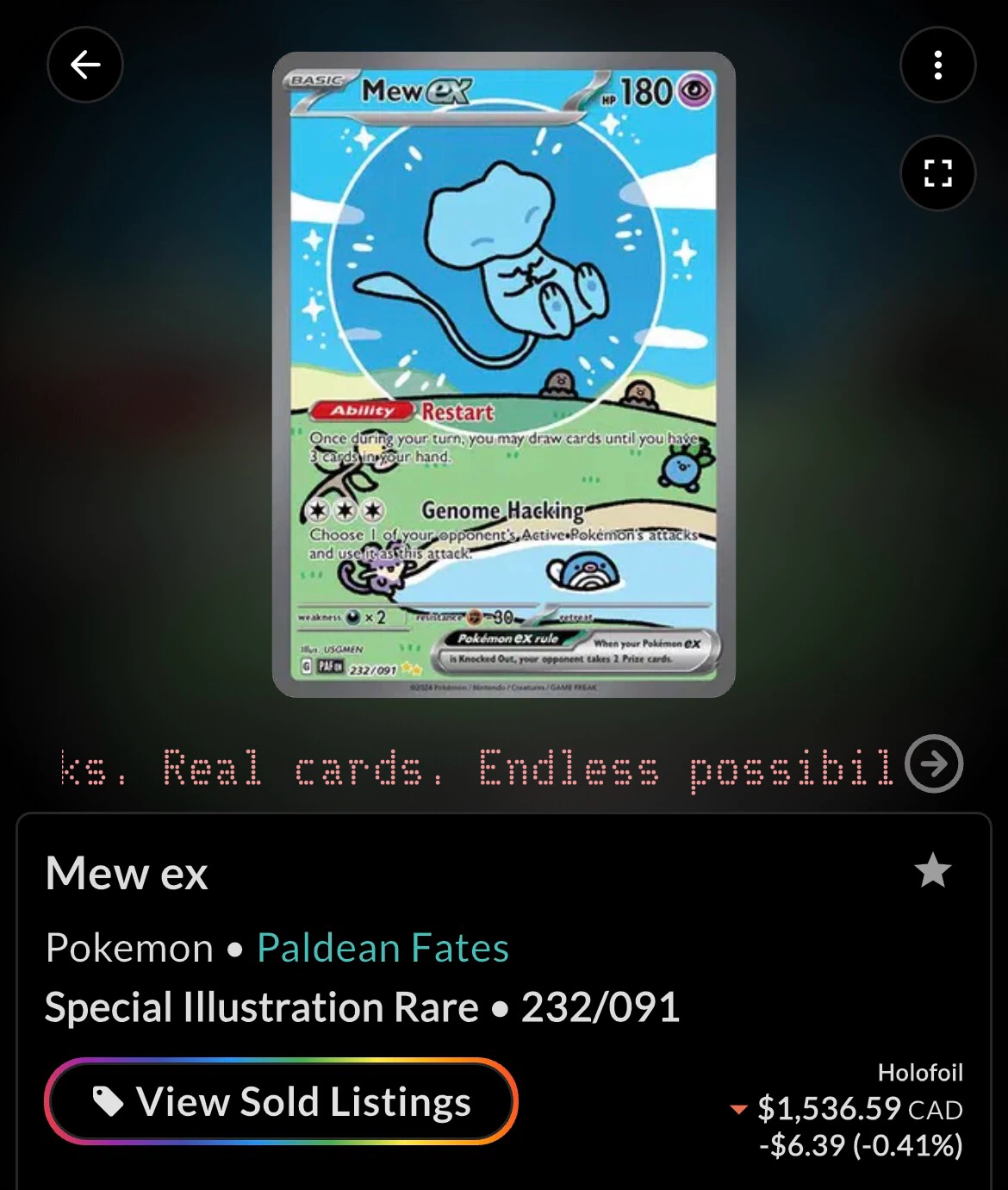 Pokémon TCG Bubble Mew EX 232/091 Ungraded Raw Gem MT - photo 2