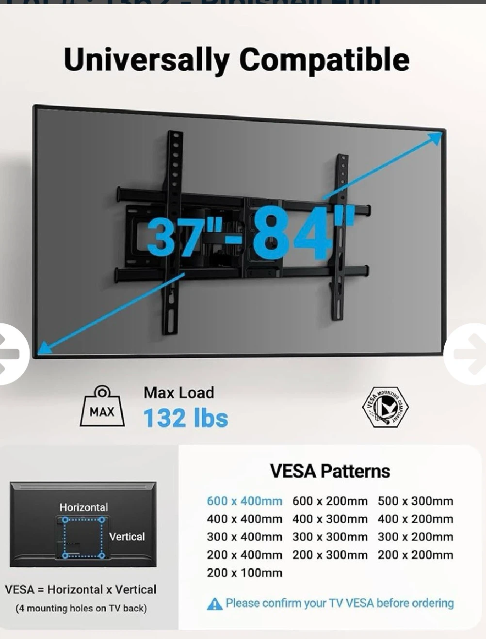 TV Wall Mount for 37"-84" TVs - photo 3
