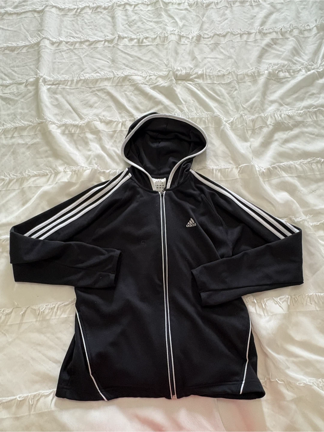 Adidas Black Zip-Up Hoodie- size small
