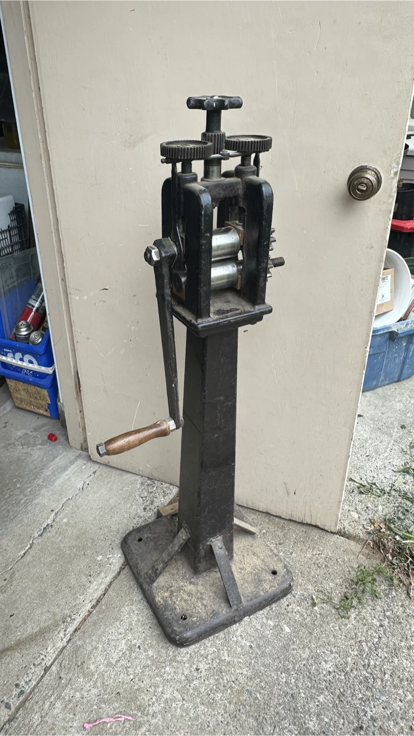 Antique Jeweller’s Rolling Mill with Heavy Cast Iron Stand