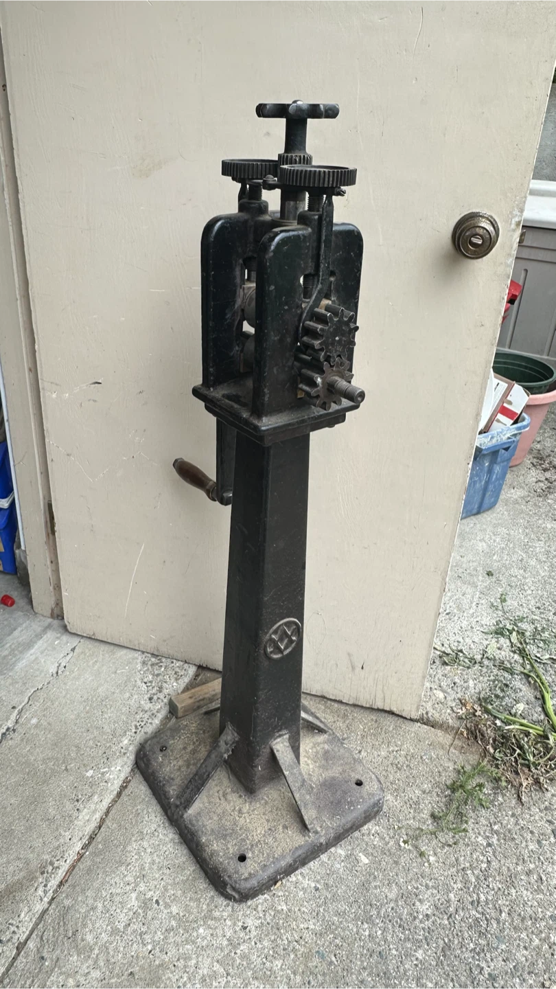 Antique Jeweller’s Rolling Mill with Heavy Cast Iron Stand - photo 2