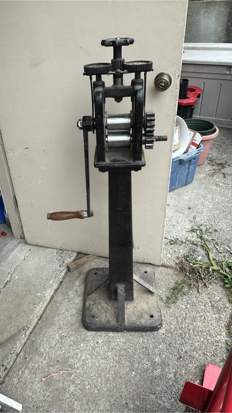 Antique Jeweller’s Rolling Mill with Heavy Cast Iron Stand - photo 3