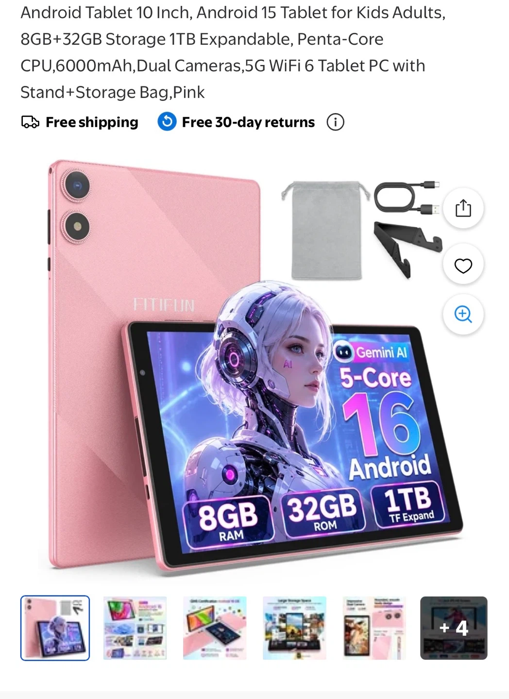 FITIFUN Android 16 - 10 InTablet PC - 8GB RAM, 32GB Storage