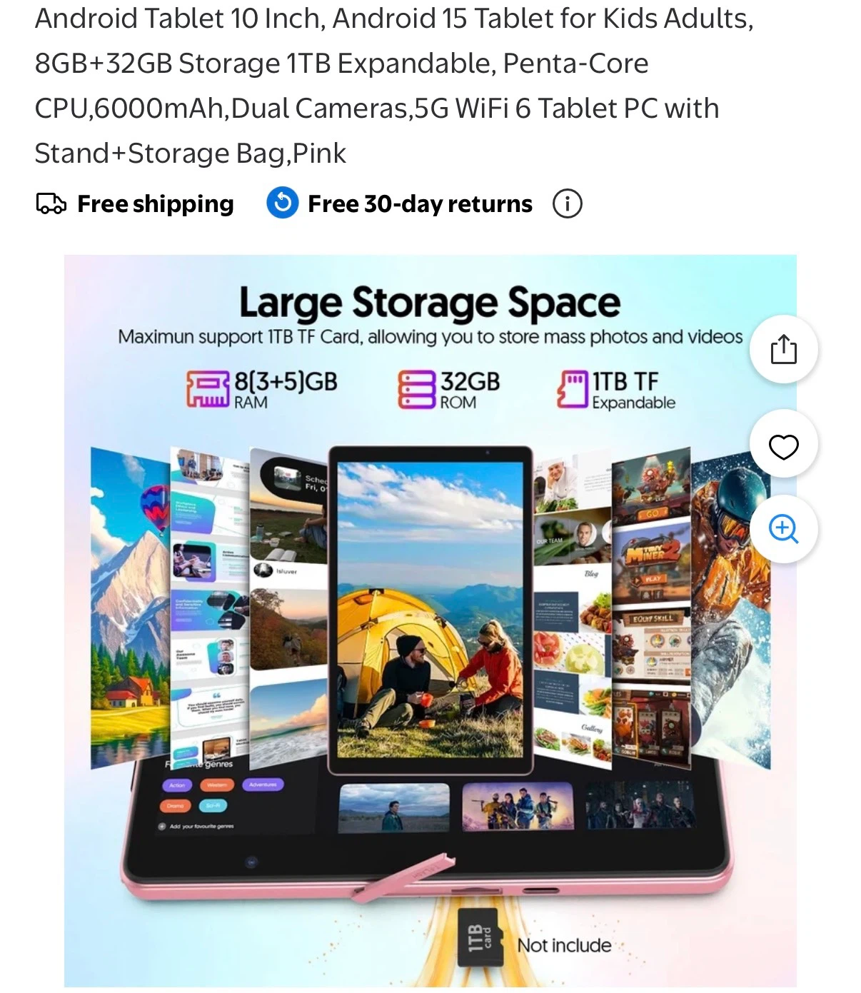 FITIFUN Android 16 - 10 InTablet PC - 8GB RAM, 32GB Storage - photo 4