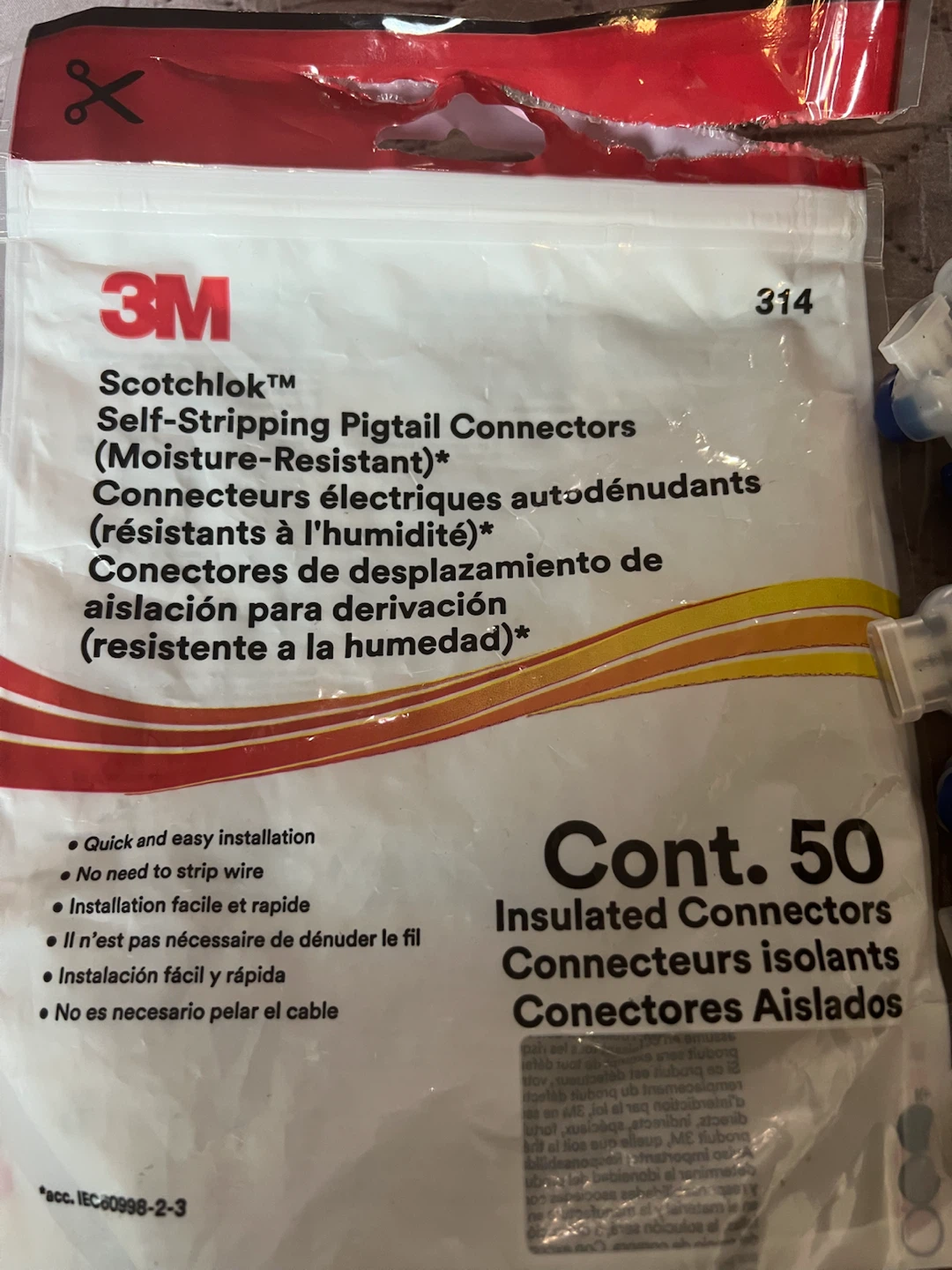 3M Scotchlok Self-Stripping Pigtail Connectors (50 count) - photo 4
