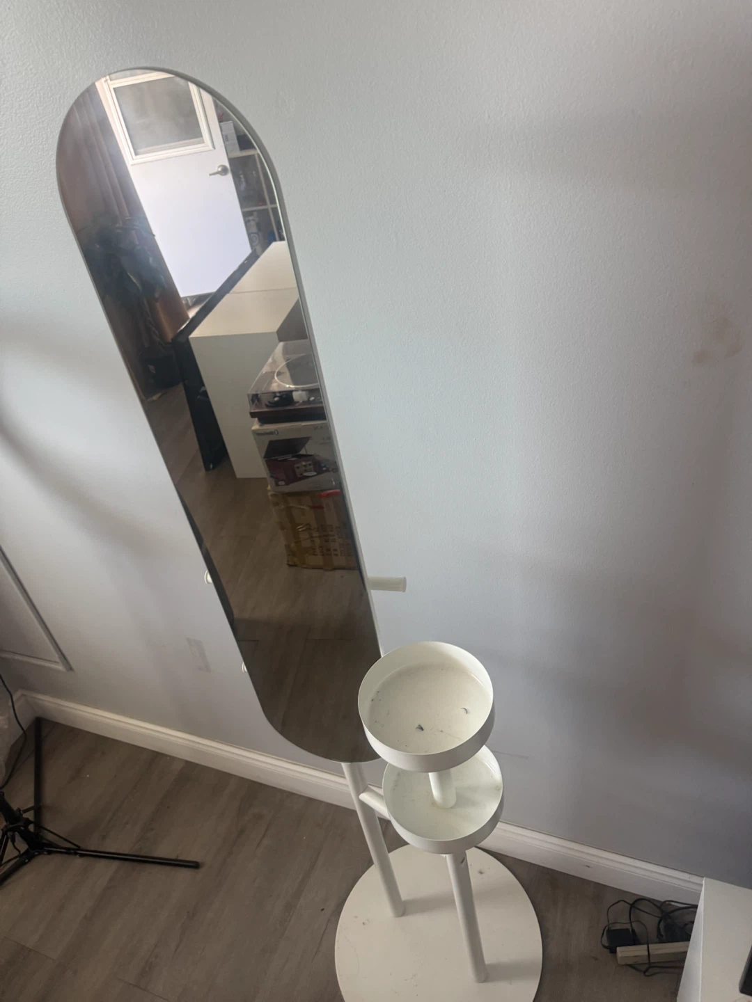 Mirror with Storage Shelves