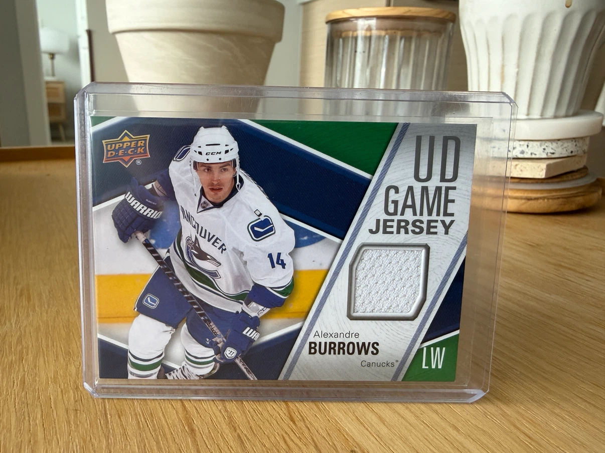ALEXANDRE BURROWS Canucks UD Game Used Jersey Hockey Card