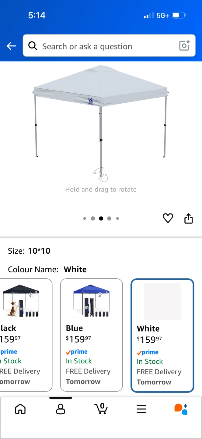10x10 Pop Up Canopy Tent – White (Complete Set) - photo 5