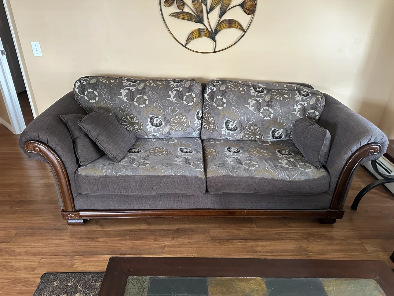 Dark Wood Coffee Table with Slate Inlay - photo 2