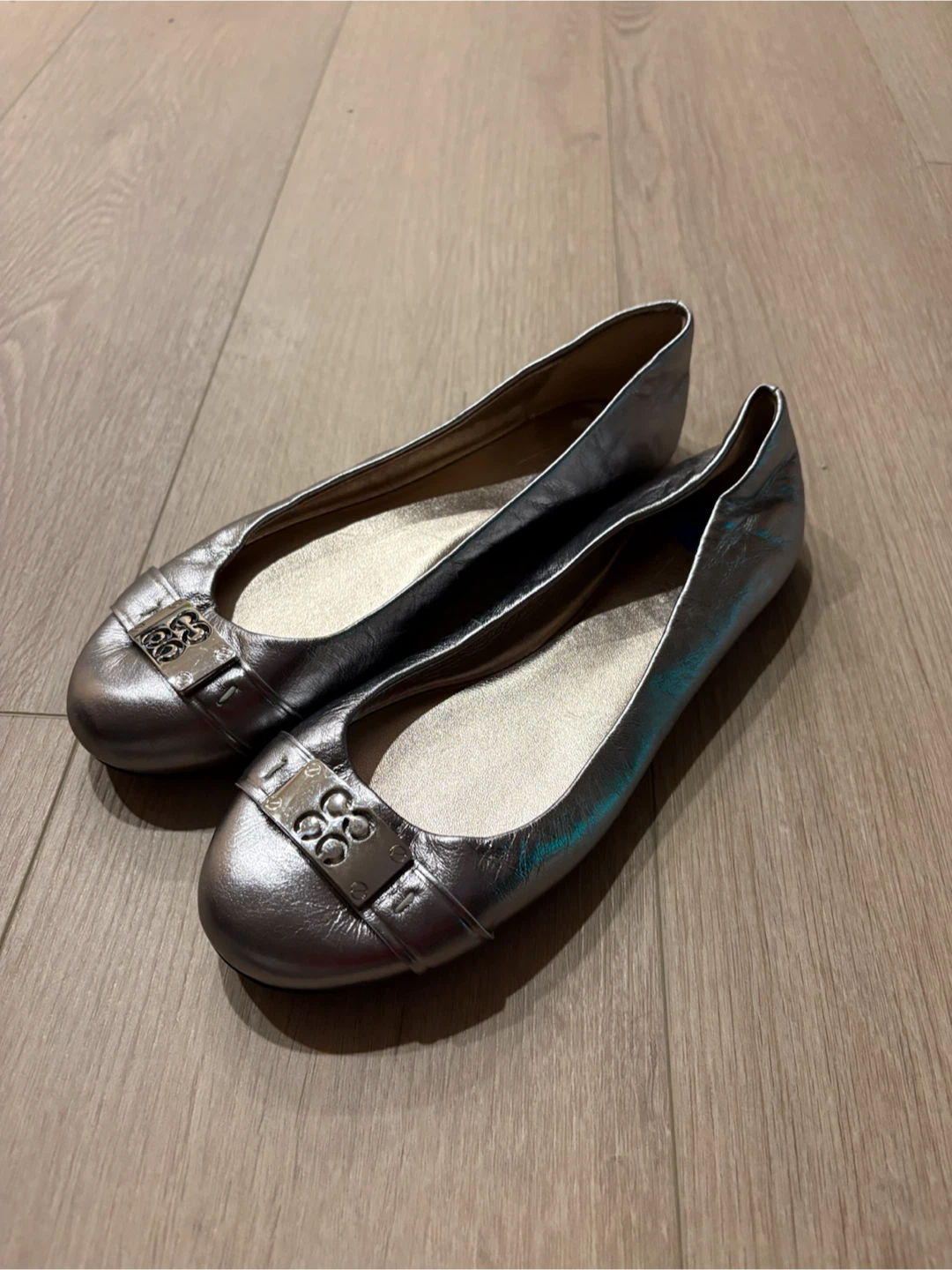 Coach Silver Ballet Flats