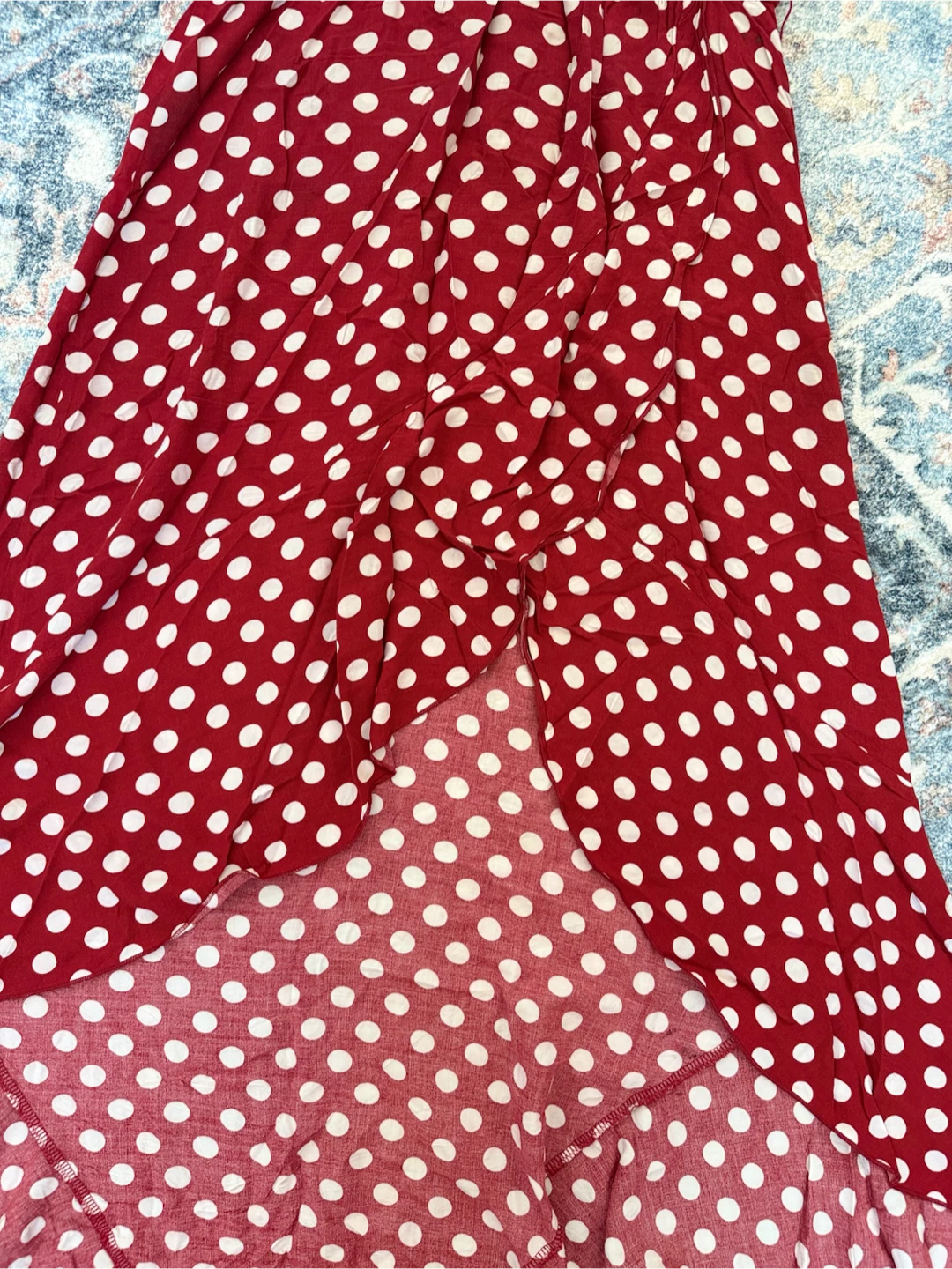Red Polka Dot Wrap Maxi Dress - photo 5