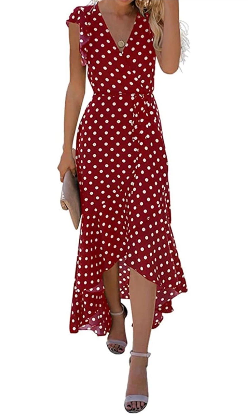 Red Polka Dot Wrap Dress - photo 2