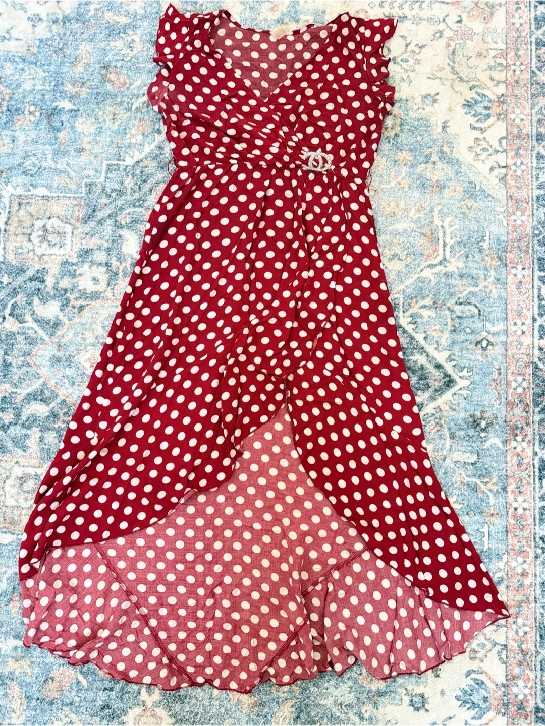 Red Polka Dot Wrap Dress - photo 4
