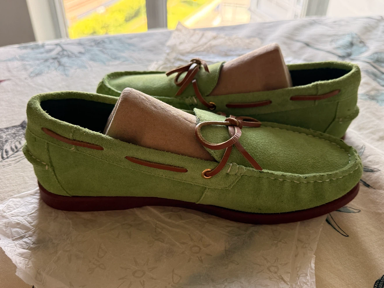 New Men’s Green Suede Loafers / Moccasins - 9US