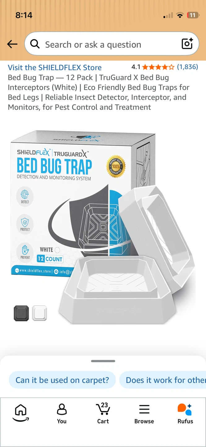 Shieldflex bed bug traps