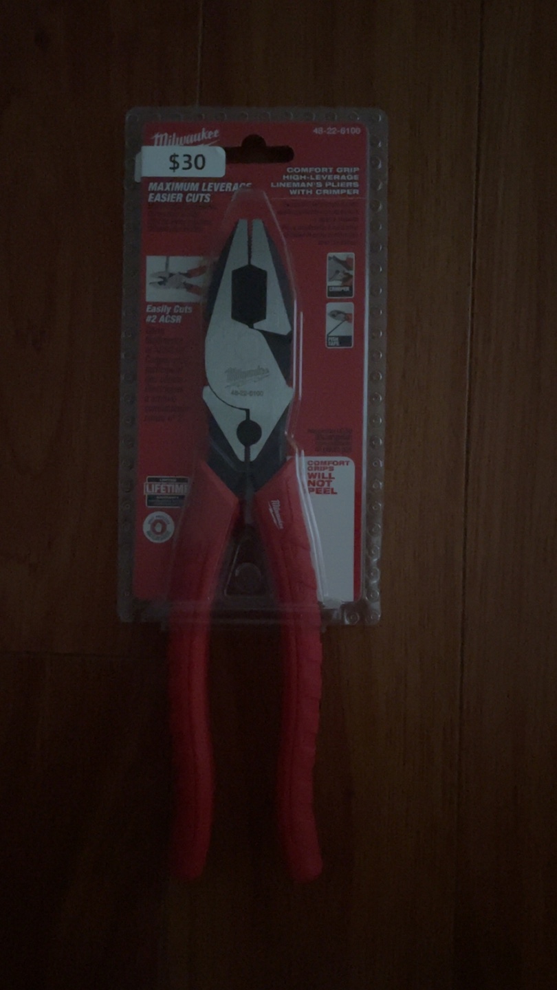 Milwaukee 9-inch High-Leverage Lineman's Pliers with Crimper
