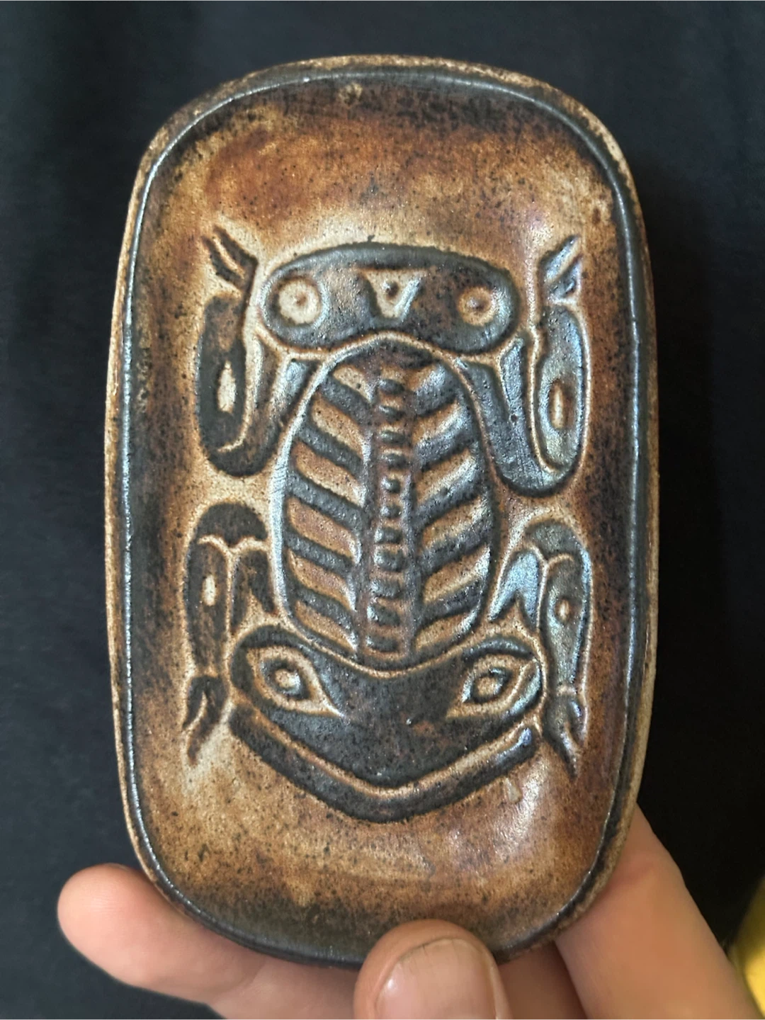 Vintage Haida Frog Ceramic Tray