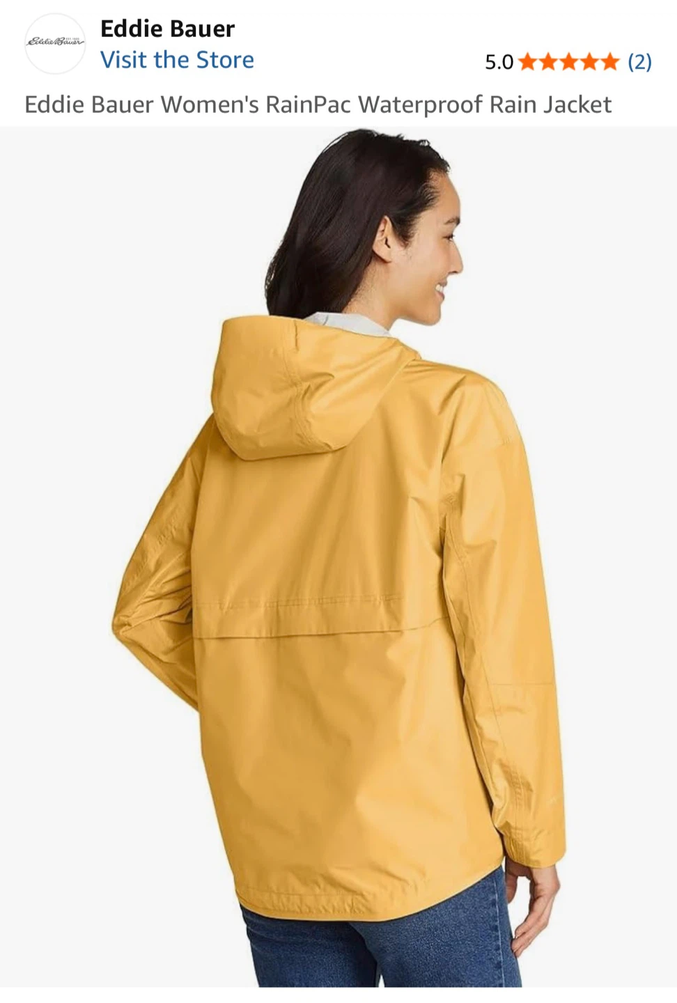 Eddie Bauer Women's Yellow RainPac Waterproof Jacket