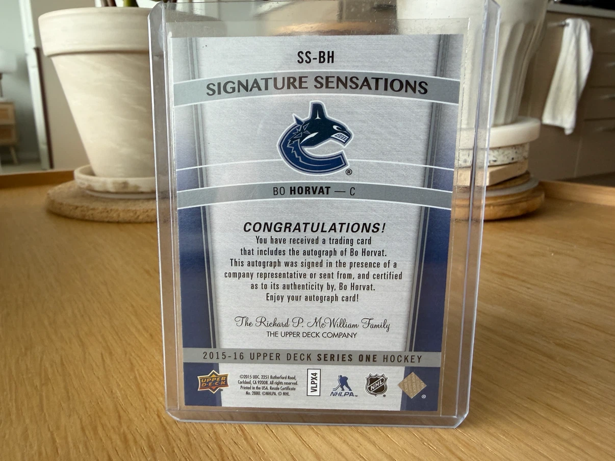 BO HORVAT Canucks Upper Deck Signature Sensations Auto Card - photo 2