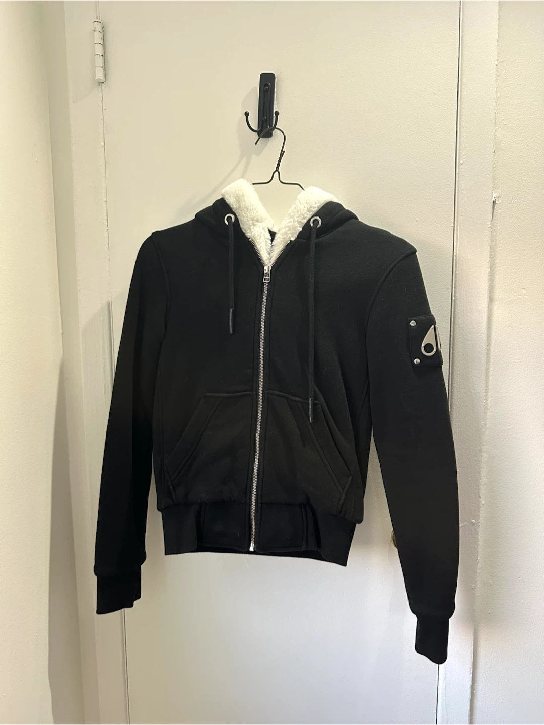 Moose Knuckles Black Fleece Lined Hoodie