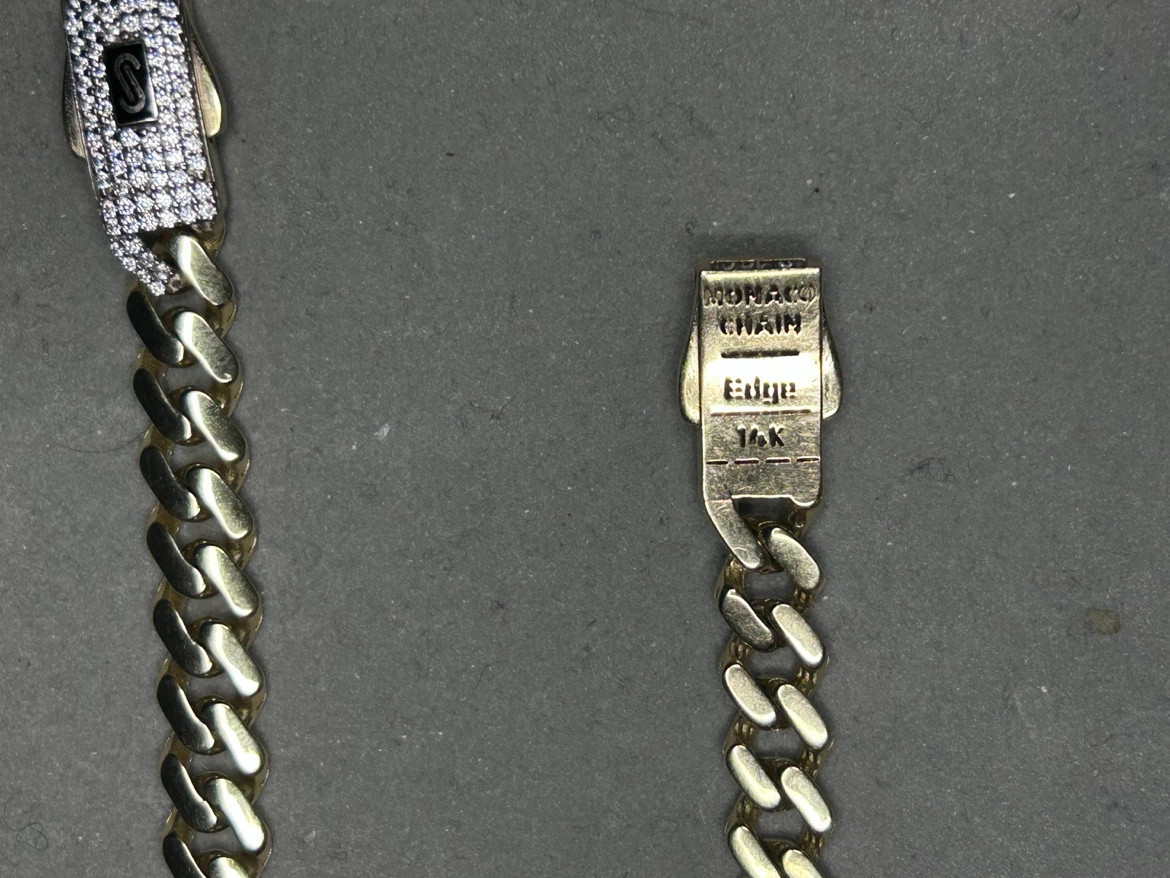 Monaco Chain Edge 14K Gold Bracelet
