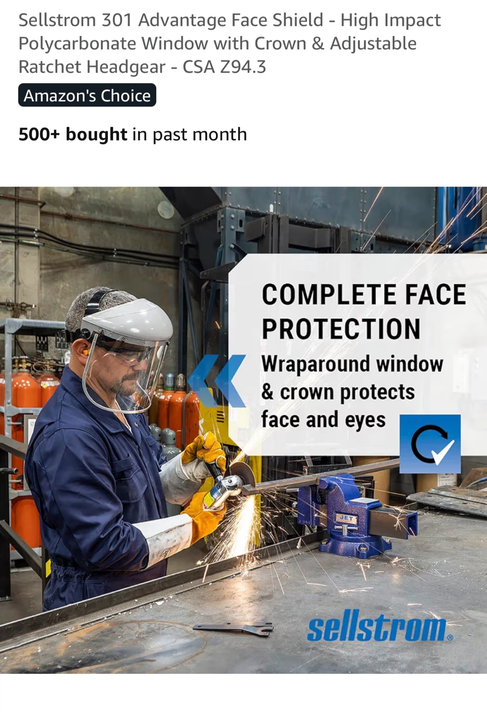 Sellstrom 301 Face Shield - Polycarbonate Window - photo 2