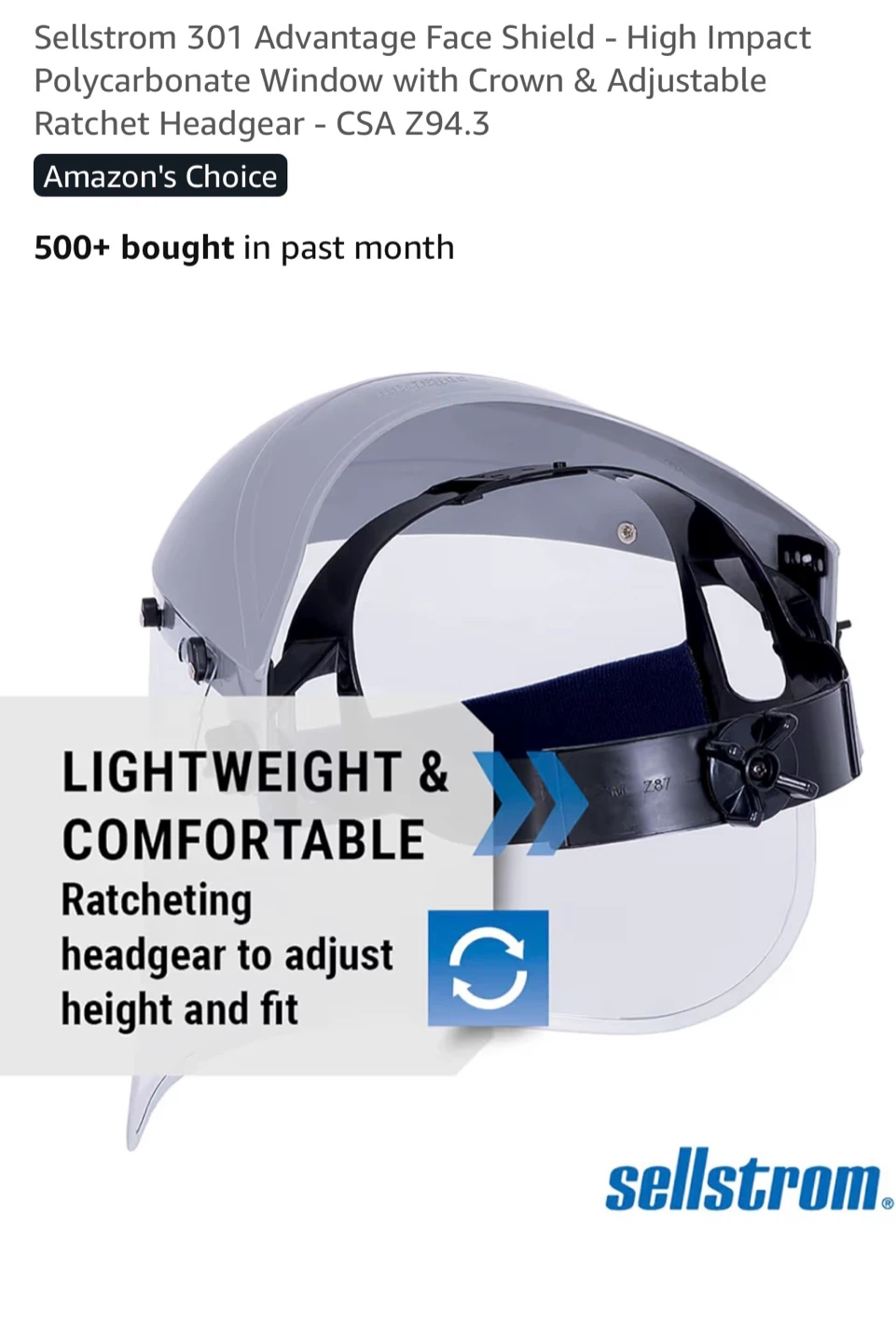 Sellstrom 301 Face Shield - Polycarbonate Window - photo 5