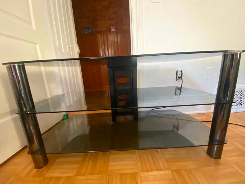 Glass tv stand