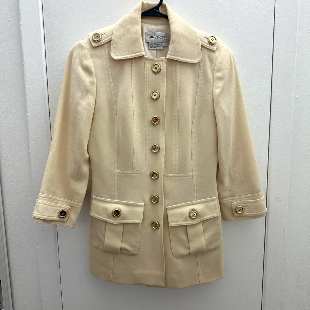 WORTH Women's Cream Wool Blend Coat