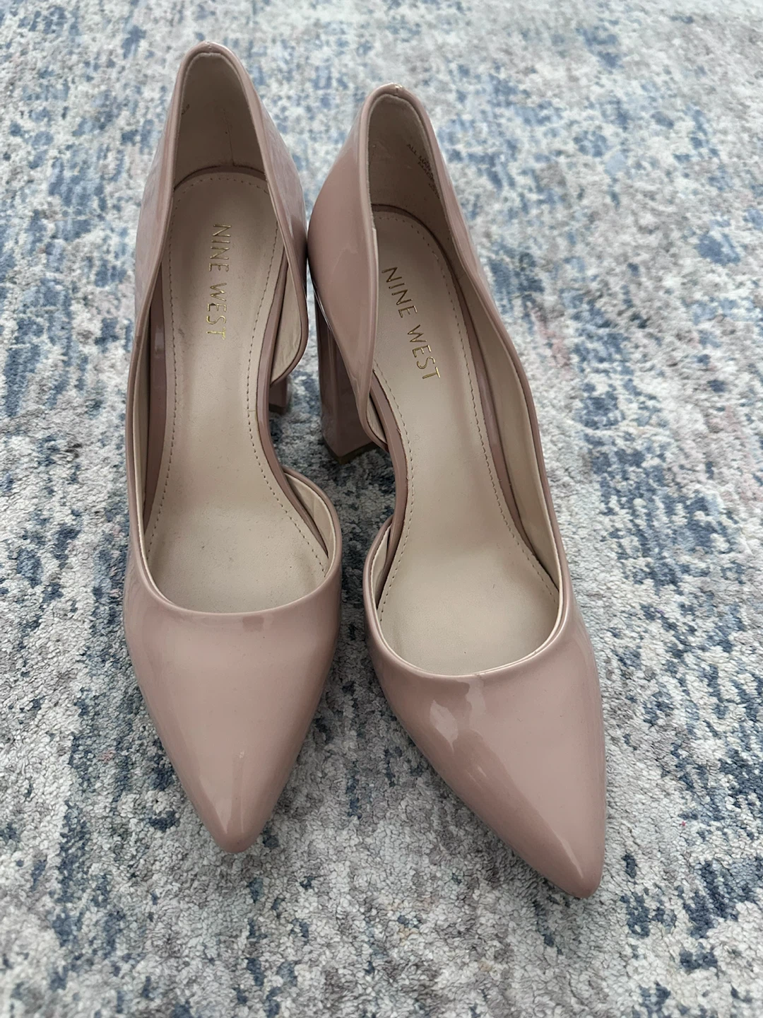 Nine West Women's Pink Patent Block Heel Pumps Size 6.5