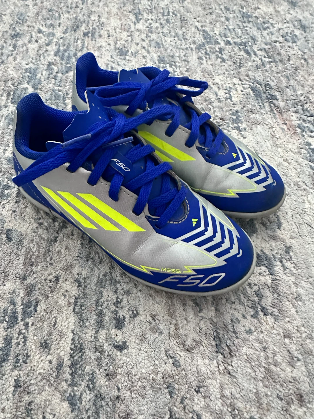 Adidas Messi F50 Soccer Cleats Youth Size 12K Blue/Silver