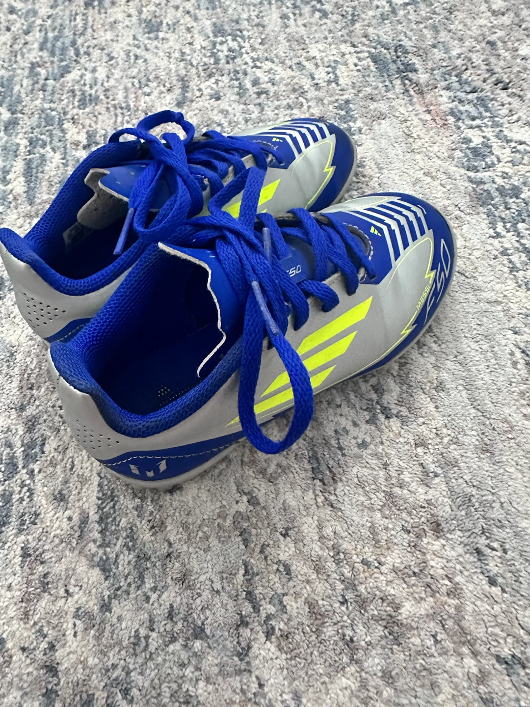 Adidas Messi F50 Soccer Cleats Youth Size 12K Blue/Silver - photo 2