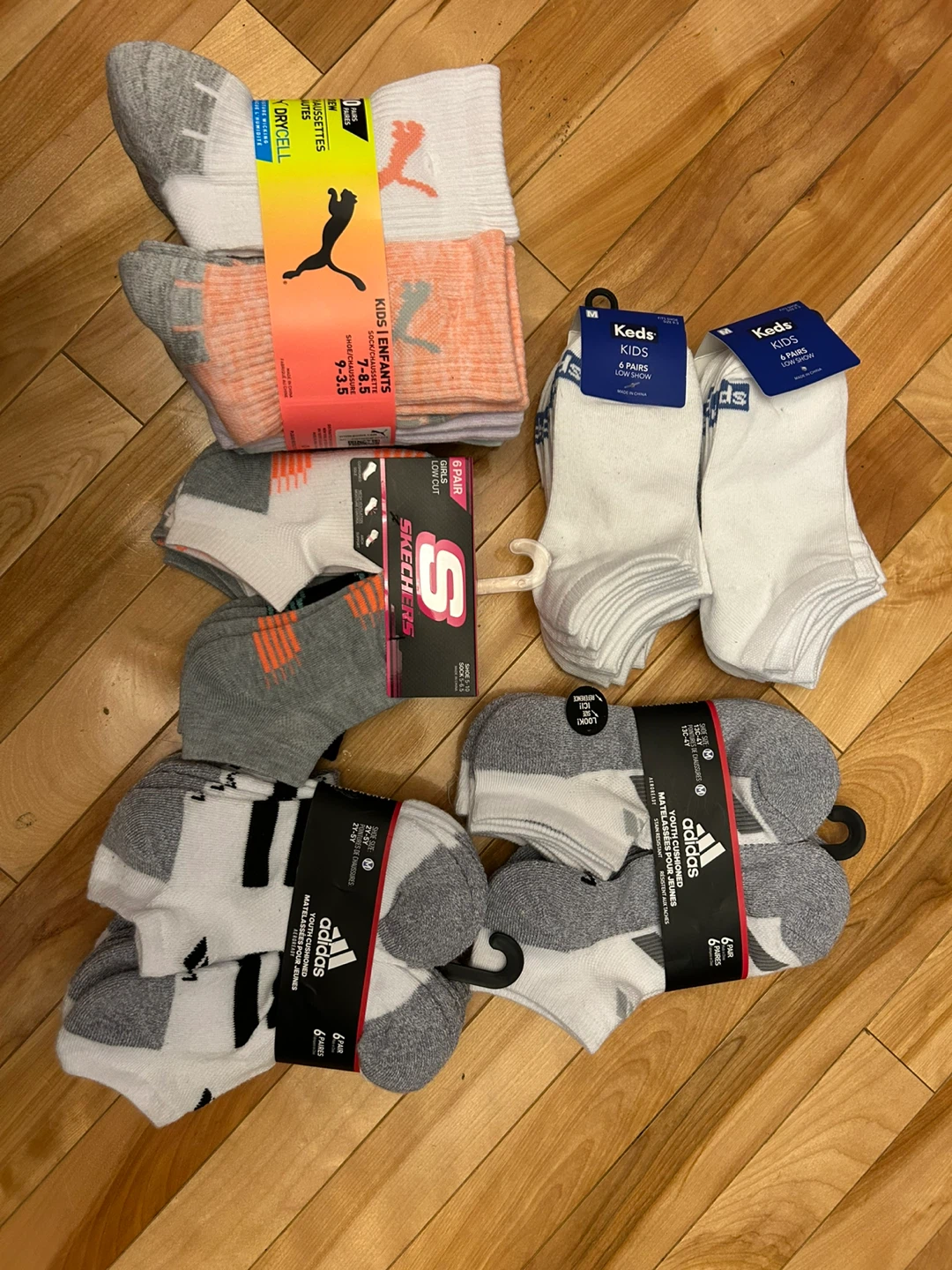 Kids Socks Puma, Adidas, Keds, Skechers see description